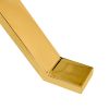 1 table and 8 chairs. Modern simple luxury tempered glass rectangular dining table and desk with 8 black PU gold plated leg chairs 79''x39''x30''