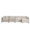 Modern Upholstered L Shape Modular Sectional Sofa, 4 Seater Sofa with with 1 Ottoman, Comfortable Corduroy Fabric Couch Sofa