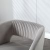 COOLMORE Upholstered Tufted Living Room Chair Textured Linen Fabric Accent Chair with Metal Stand