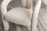 COOLMORE Contemporary Designed Velvet Fabric Upholstered Accent/Dining Chair /Barrel Side Chairs Kitchen Armchair for Living Room set of 2 (Beige Velv