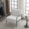 Modern Chic Accent Chair with Metal Frame , Upholstered Chenille Living Room Chair with Removable Seat and Back Cushion