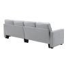 [VIDEO provided] [New] 104" 4-Seater Modern Linen Fabric Sofa with Armrest Pockets and 4 Pillows,Minimalist Style Couch for Living Room, Apartment