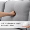 [VIDEO provided] [New] 114.2" Upholstered Sofa with Console, 2 Cupholders and 2 USB Ports Wired or Wirelessly Charged