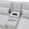 [VIDEO provided] [New] 114.2" Upholstered Sofa with Console, 2 Cupholders and 2 USB Ports Wired or Wirelessly Charged