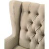 Keva 31 Inch Accent Chair, Deep Button Tufted Wingback, Soft Beige Fabric
