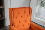 COOLMORE Wood Frame Armchair, Modern Accent Chair Lounge Chair with Sturdy Wood Legs for Living Room Bedroom(Orange)