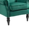 COOLMORE Wood Frame Armchair, Modern Accent Chair Lounge Chair with Sturdy Wood Legs for Living Room Bedroom(Green)