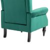 COOLMORE Wood Frame Armchair, Modern Accent Chair Lounge Chair with Sturdy Wood Legs for Living Room Bedroom(Green)