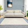 FX-P18-CW(sofa)Luxury Velvet Sofa with Gold Accents - Modern 3-Seat Couch with Plush Cushions, Perfect for Living Room and Office Decor
