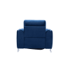 Blue Accent Chair with Metal Leg with Chrome Trim Accents