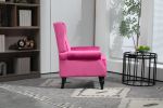 COOLMORE Wood Frame Armchair, Modern Accent Chair Lounge Chair with Sturdy Wood Legs for Living Room Bedroom(Red)