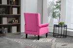 COOLMORE Wood Frame Armchair, Modern Accent Chair Lounge Chair with Sturdy Wood Legs for Living Room Bedroom(Red)