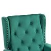 COOLMORE Wood Frame Armchair, Modern Accent Chair Lounge Chair with Sturdy Wood Legs for Living Room Bedroom(Green)