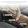[VIDEO provided][New]118*55" Modern L-shaped Chenille Cloud Sofa with Double Seat Cushions,5-seat Upholstered Indoor Furniture