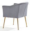 Velvet Accent Chair with Wood Frame, Modern Armchair Club Leisure Chair with Gold Metal Legs