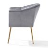 Velvet Accent Chair with Wood Frame, Modern Armchair Club Leisure Chair with Gold Metal Legs