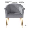 Velvet Accent Chair with Wood Frame, Modern Armchair Club Leisure Chair with Gold Metal Legs