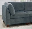 Living Room Furniture Grey Chenille Modular Sectional 8pc Set Large Corner L-Sectional Modern Couch 2x Corner Wedge 4x Armless Chairs and 2x Ottomans