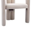 COOLMORE Contemporary Designed Velvet Fabric Upholstered Accent/Dining Chair /Barrel Side Chairs Kitchen Armchair for Living Room set of 2 (Beige Velv