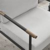 Modern Chic Accent Chair with Metal Frame , Upholstered Chenille Living Room Chair with Removable Seat and Back Cushion