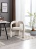 COOLMORE Contemporary Designed Velvet Fabric Upholstered Accent/Dining Chair /Barrel Side Chairs Kitchen Armchair for Living Room set of 2 (Beige Velv