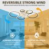 39Inches Black Ceiling Fan with Lights, Remote Control and APP Control, Dimmable with Remote, 7 Blades, 6 Speeds of Wind