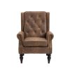 COOLMORE Wood Frame Armchair, Modern Accent Chair Lounge Chair with Sturdy Wood Legs for Living Room Bedroom(Coffee PU)
