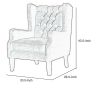 Keva 31 Inch Accent Chair, Deep Button Tufted Wingback, Soft Beige Fabric