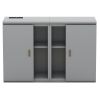 Queen Size Murphy Bed with Shelves, Cabinets and USB Ports,Gray