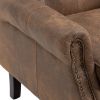 COOLMORE Wood Frame Armchair, Modern Accent Chair Lounge Chair with Sturdy Wood Legs for Living Room Bedroom(Coffee PU)