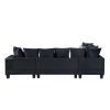 [VIDEO provided] [New] 110*85" Modern U Shape Sectional Sofa, Velvet Corner Couch with Lots of Pillows Included