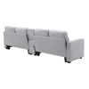 [VIDEO provided] [New] 114.2" Upholstered Sofa with Console, 2 Cupholders and 2 USB Ports Wired or Wirelessly Charged