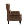COOLMORE Wood Frame Armchair, Modern Accent Chair Lounge Chair with Sturdy Wood Legs for Living Room Bedroom(Coffee PU)