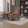 COOLMORE Wood Frame Armchair, Modern Accent Chair Lounge Chair with Sturdy Wood Legs for Living Room Bedroom(Coffee PU)