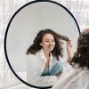 Black 24 IN Metal Round mirror