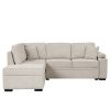84" Sleeper Sofa Bed,2 in 1 Pull Out sofa bed L Shape Couch with Storage Ottoman for Living Room,Bedroom Couch and Small Apartment, Beige
