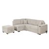 84" Sleeper Sofa Bed,2 in 1 Pull Out sofa bed L Shape Couch with Storage Ottoman for Living Room,Bedroom Couch and Small Apartment, Beige