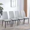 5-piece Dining Table Chairs Set, Rectangular Dining Room Table Set for 4, Modern Dining Table and faux leather Chairs for Kitchen Dining Room