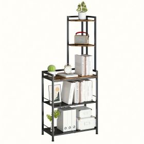 5-tier Corner Shelf Freestanding Corner Shelving Unit Bookcase, Corner Table With Shelves, Tall Storage Organizer Suitable For Living Room, Bedroom, O