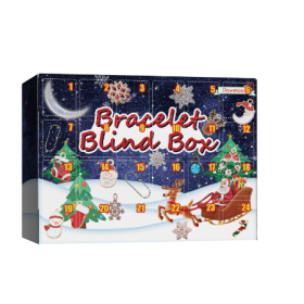 Dowmoo Christmas Advent Calendar Diy Bracelet Blind Box 24 Grid Calendar Bell Accessory Blind Box (Option: 1Pcs)