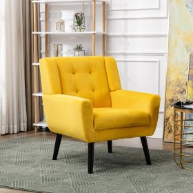 Modern Soft Velvet Material Ergonomics Accent Chair Living Room Chair Bedroom Chair Home Chair With Black Legs For Indoor Home (Color: as Pic)
