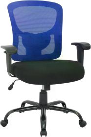 Office Chair 500lbs Desk Chair Mesh Computer Chair with Lumbar Support Wide Seat High Back (Color: Blue)