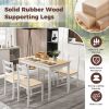 5-Piece Wooden Dining Set with Rectangular Table and 4 Chairs