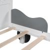Twin Size Car-Shaped Platform Bed,Twin Bed with Storage Shelf for Bedroom