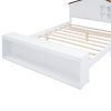 Full Size House Platform Bed with LED Lights and Storage