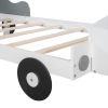 Twin Size Car-Shaped Platform Bed,Twin Bed with Storage Shelf for Bedroom