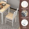 5-Piece Wooden Dining Set with Rectangular Table and 4 Chairs