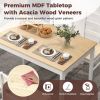 5-Piece Wooden Dining Set with Rectangular Table and 4 Chairs