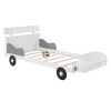 Twin Size Car-Shaped Platform Bed,Twin Bed with Storage Shelf for Bedroom