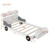 Twin Size Car-Shaped Platform Bed,Twin Bed with Storage Shelf for Bedroom